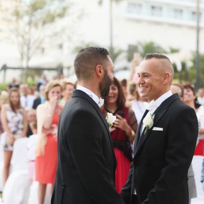 Momentos antes del matrimonio