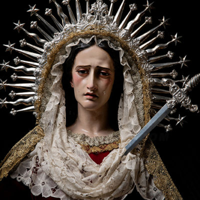 Socorro (Sangre) de Málaga en su trono procesional. Semana Santa 2022
